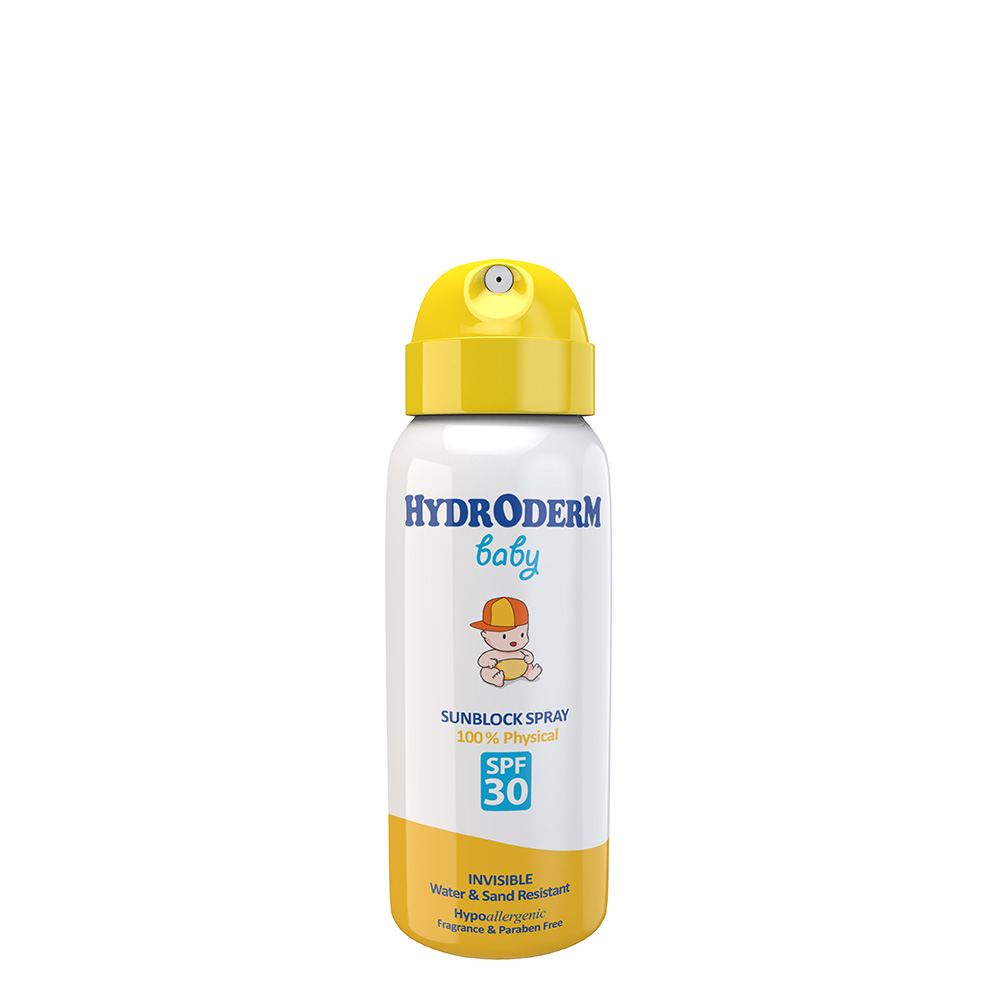 اسپری ضد آفتاب کودک 100 درصد فیزیکال SPF30 هیدرودرم
