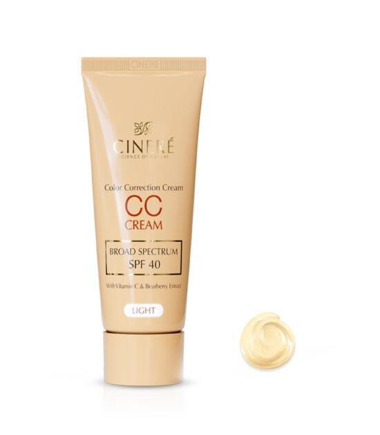 کرم پودر متعادل کننده رنگ پوست سینره  CC Cream SPF40 در سه رنگ متنوع حجم 40 میل