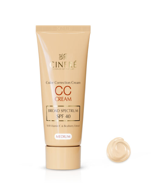 کرم پودر متعادل کننده رنگ پوست سینره  CC Cream SPF40 در سه رنگ متنوع حجم 40 میل