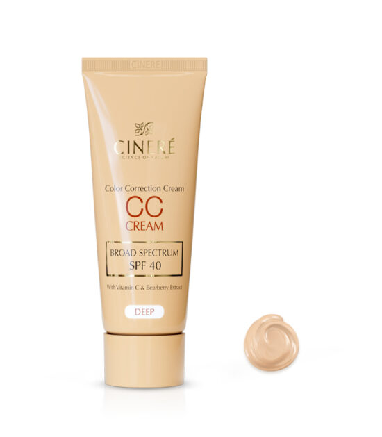 کرم پودر متعادل کننده رنگ پوست سینره  CC Cream SPF40 در سه رنگ متنوع حجم 40 میل