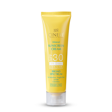 کرم ضد آفتاب SPF30 بدون رنگ مناسب پوست حساس، نازک و کودکان سینره 50 میل