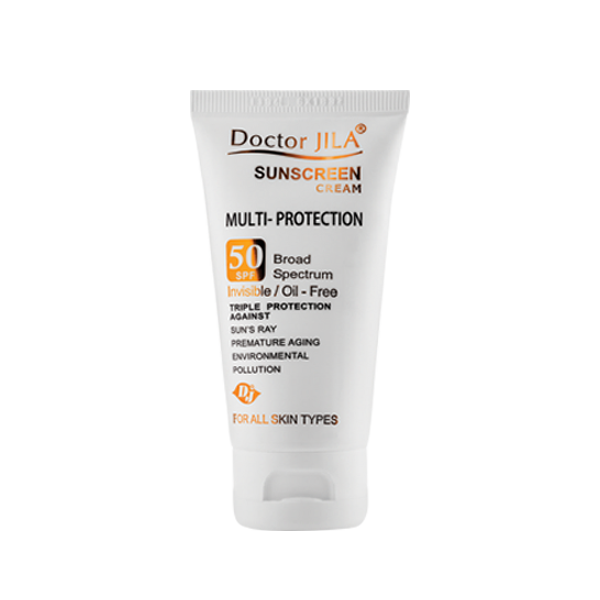 کرم ضد آفتاب مولتی-پروتکشن بی‌رنگ Spf50 دکتر ژیلا 50 میل