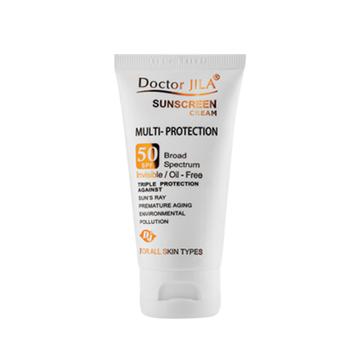 کرم ضد آفتاب مولتی-پروتکشن بی‌رنگ Spf50 دکتر ژیلا 50 میل