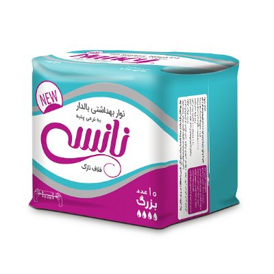 نوار بهداشتی رویه کتان نازک بزرگ نانسی بسته 10 عددی