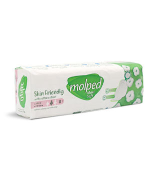 نوار بهداشتی ضخیم کتان بزرگ Maxi Soft بسته 8 عددی