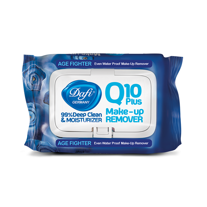 دستمال مرطوب پاک کننده آرایش مدل Q10 طرح میوه بلوبری دافی بسته ۵۰ برگی