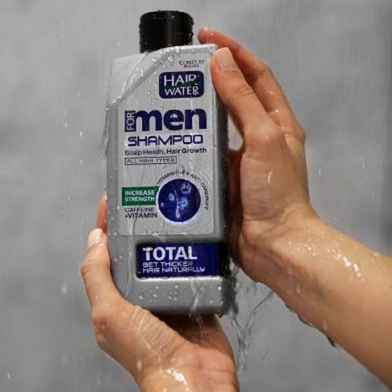 شامپو ضد شوره و تقویت‌کننده TOTAL مناسب انواع مو آقایان هیر واتر کامان 410 میل