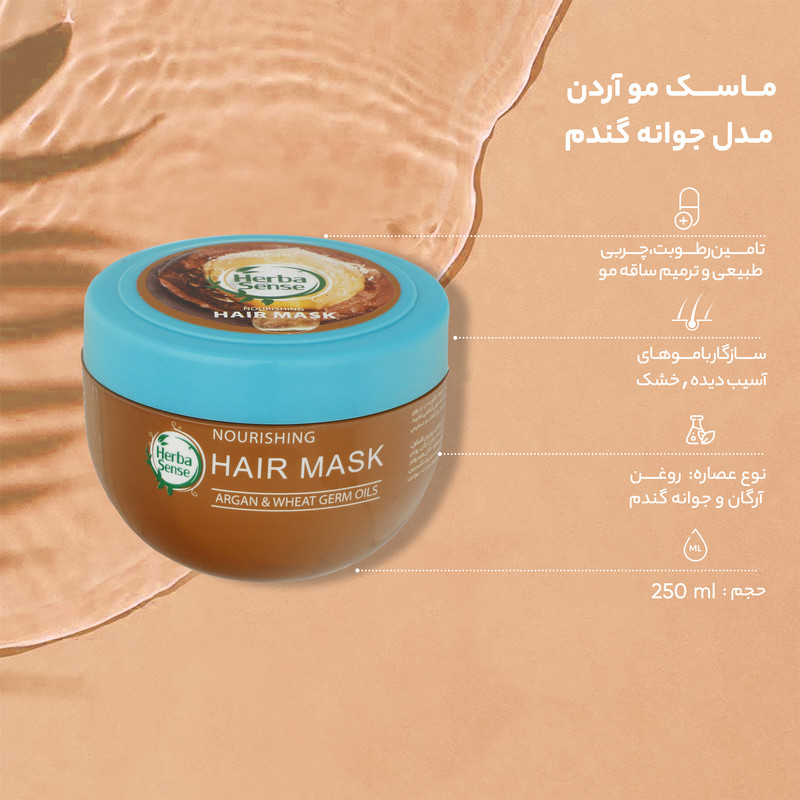 ماسک کراتینه نرم کننده و مغذی مو داخل حمام آردن هرباسنس 250 میل