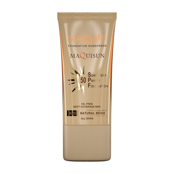 ضد آفتاب کرم پودری و پرایمری مکی سان SPF50 مناسب انواع پوست سان سیف 40 میل