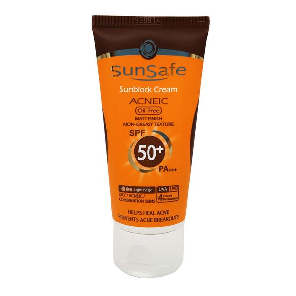 کرم ضد آفتاب فاقد چربی SPF50 مناسب پوست های چرب و مستعد آکنه سان سیف 50 میل