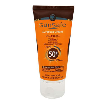 کرم ضد آفتاب فاقد چربی SPF50 مناسب پوست های چرب و مستعد آکنه سان سیف 50 میل