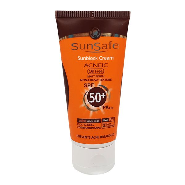 کرم ضد آفتاب فاقد چربی SPF50 مناسب پوست های چرب و مستعد آکنه سان سیف 50 میل