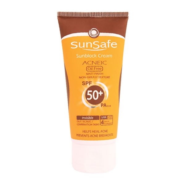 کرم ضد آفتاب فاقد چربی SPF50 مناسب پوست های چرب و مستعد آکنه سان سیف 50 میل