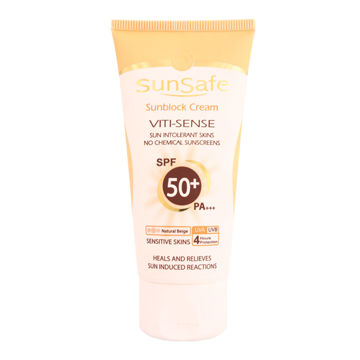 كرم ضد آفتاب فیزیکال پوست حساس+SPF 50 سان سیف 50 میل