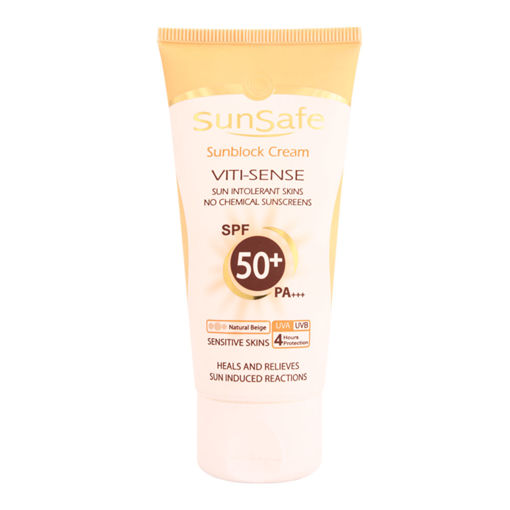 كرم ضد آفتاب فیزیکال پوست حساس+SPF 50 سان سیف 50 میل