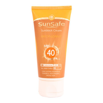 کرم ضد آفتاب برنزه کننده SPF40 سان سیف 50 میل