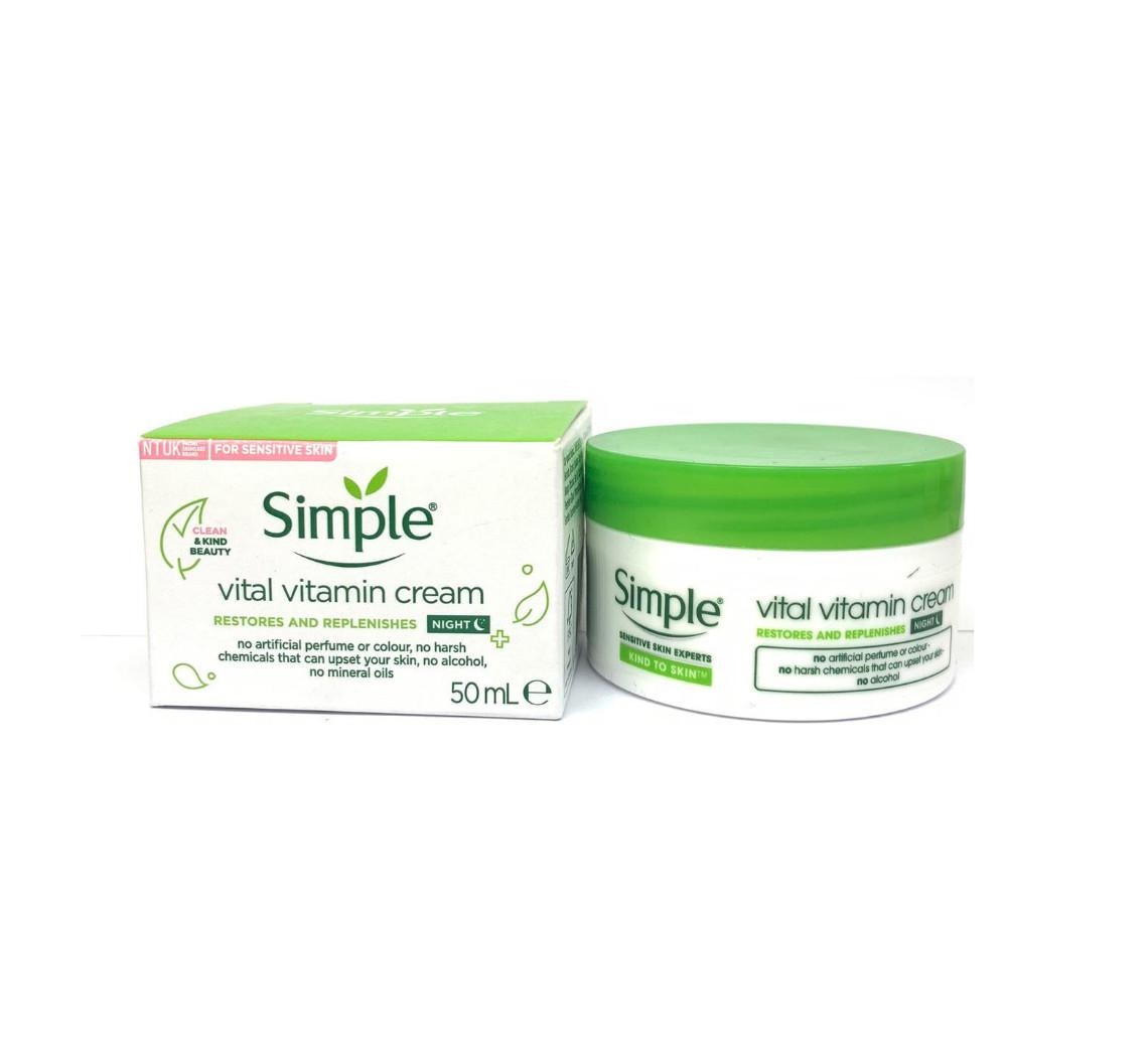 کرم ترمیم کننده و ویتامینه شب Vital سیمپل 50 میل