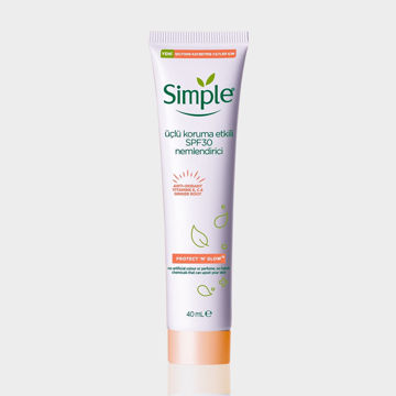 کرم ضد آفتاب، مرطوب کننده و ضد لک Spf 30 مناسب پوست خشک تا معمولی سیمپل 40 میل