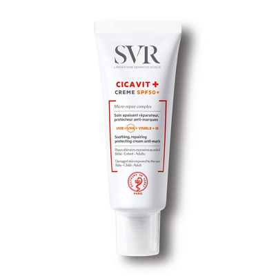کرم ضدآفتاب و ترمیم کننده + SPF50 مناسب پوست های حساس و آسیب دیده سیکاویت اس وی آر 40 میل