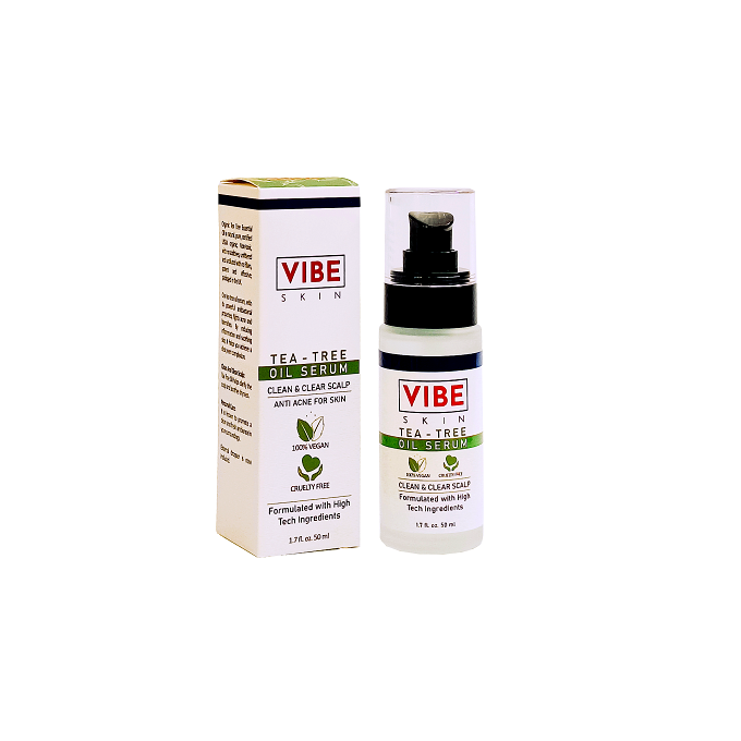 سرم آنتی آکنه روغن درخت چای Vibe Skin دو کاره مناسب پوست و موی چرب 50 میل