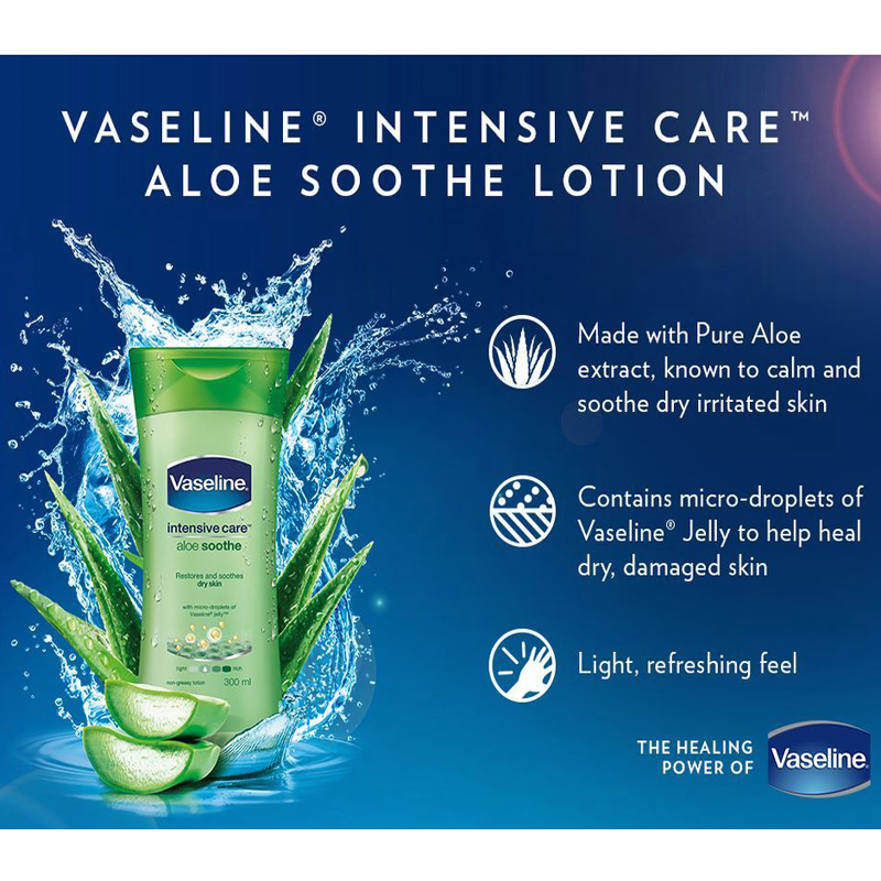 لوسیون مرطوب کننده بدن آلوئه ورا ALOE SOOTHE وازلین 400 میل
