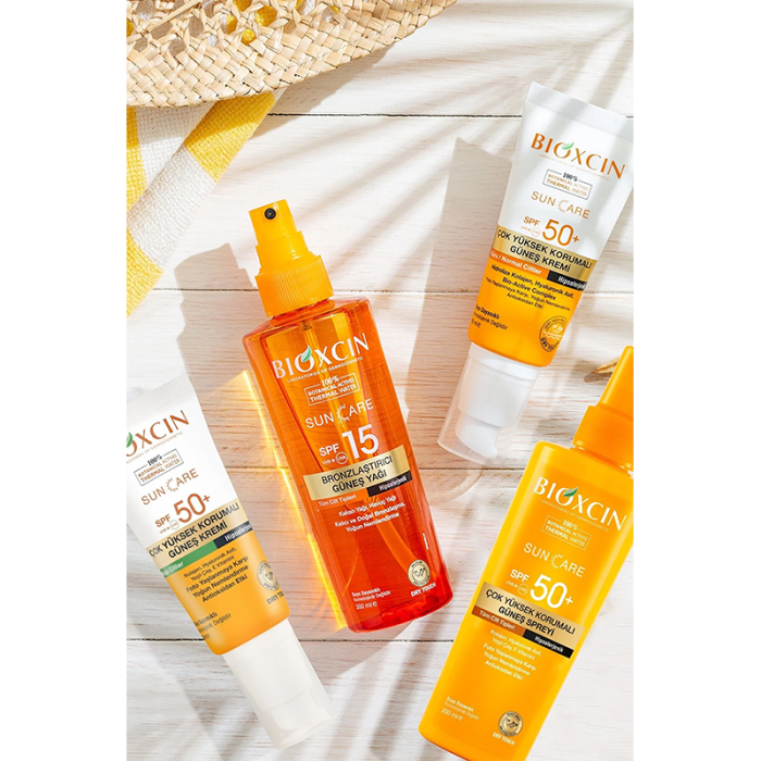 اسپری ضد آفتاب بی رنگ +SPF50 مناسب انواع پوست بیوکسین 200 میل