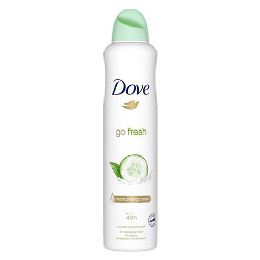 اسپری دئودورانت زنانه ضدتعریق بدن رایحه خیار مدل Go Fresh داو حجم 250 میل