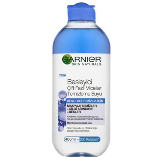 میسلار واتر آبی دوفاز ضد حساسیت مناسب افراد دارای لنز گارنیر 400 میل