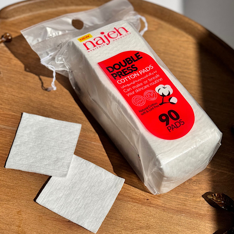 پد پاک‌کننده آرایش صورت سازگار با انواع پوست مدل Double Press ناژه 90 عددی