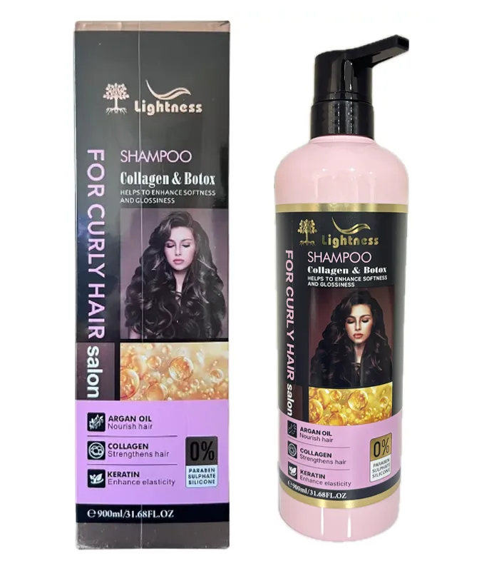 شامپو بدون سولفات حاوی کلاژن و بوتاکس مناسب موی فر و مجعد لایتنس 900 میل